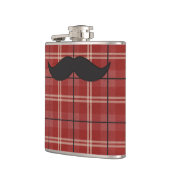 ブラックとレッドのチェック柄 ヒゲ フラスク (左)