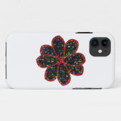 ブラックとレッドのラメフラワーiPhoneケース Case-Mate iPhoneケース (裏面(横))