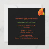 ブラックとレッドの花柄 50周年 ゴールデンウェディングアニバーサリー 招待状 (裏面)