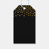 ブラックとローズゴールドにゴールドのコンフェッティ ギフトタグ (裏面)