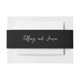 ブラックと文字の選択 招待状ベリーバンド