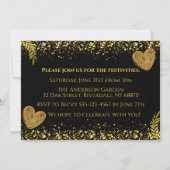 ブラックと祝金ゴールドの50年 招待状 (裏面)