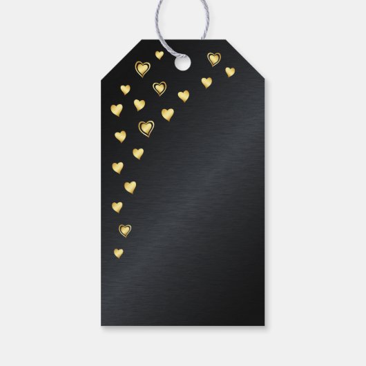 ブラックと金ゴールドありがとう50誕生日好意 ギフトタグ (裏面)