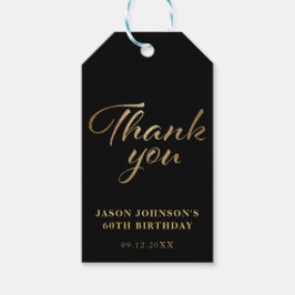 ブラックと金ゴールドありがとう ギフトタグ