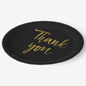 ブラックと金ゴールドありがとう ペーパープレート (アングル)