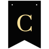 ブラックと金ゴールドおめでとう バンティングフラッグ (第1の旗)