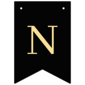 ブラックと金ゴールドおめでとう バンティングフラッグ (第3の旗)