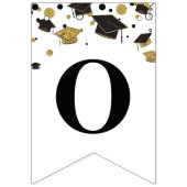 ブラックと金ゴールドおめでとう |卒業パーティー バンティングフラッグ (第2の旗)