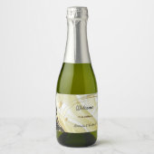 ブラックと金ゴールドきらめく付きワインシルク スパークリングワインラベル (正面)