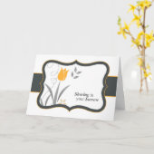 ブラックと金ゴールドで悲しみの悔やみや弔慰を共有 カード (黄色い花)