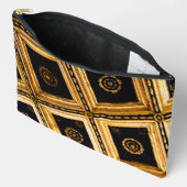 ブラックと金ゴールドのアーキテクチャ アクセサリーポーチ (見開き)