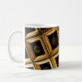 ブラックと金ゴールドのアーキテクチャ コーヒーマグカップ (左)
