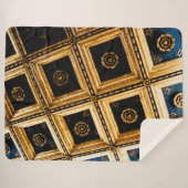 ブラックと金ゴールドのアーキテクチャ シェルパブランケット (正面(横))