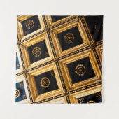 ブラックと金ゴールドのアーキテクチャ タペストリー (正面(横))