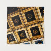 ブラックと金ゴールドのアーキテクチャ タペストリー (正面)