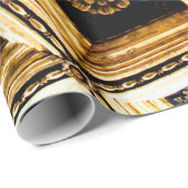 ブラックと金ゴールドのアーキテクチャ ラッピングペーパー (ロールコーナー)