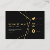 ブラックと金ゴールドのソーシャルメディア 名刺 (正面)