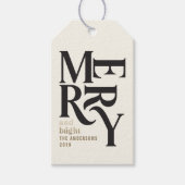 ブラックと金ゴールドのヴィンテージメリーの好意 ギフトタグ (正面)