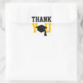 ブラックと金ゴールドの卒業ありがとう スクエアシール (バッグ)