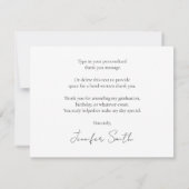 ブラックと金ゴールドの卒業ありがとう ノートカード (裏面)