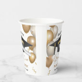 ブラックと金ゴールドの卒業式キャップ2022 紙コップ (右)