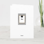 ブラックと金ゴールドの卒業 カード (裏面)