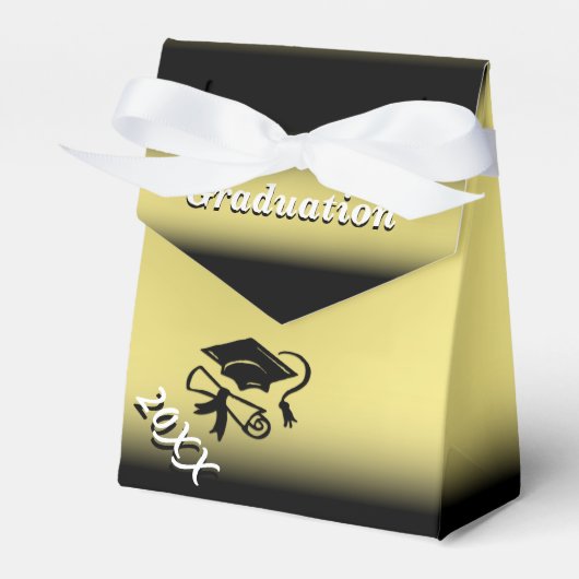 ブラックと金ゴールドの卒業 フェイバーボックス (正面サイド)