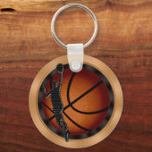 ブラックと金ゴールドの格安バスケットボールキーホルダーのBULK キーホルダー (裏面)