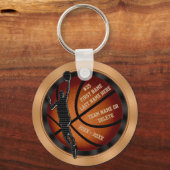 ブラックと金ゴールドの格安バスケットボールキーホルダーのBULK キーホルダー (正面)