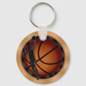 ブラックと金ゴールドの格安バスケットボールキーホルダーのBULK キーホルダー (裏面)