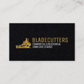 ブラックと金ゴールドの気に芝生とモウィングの名刺 名刺 (正面)