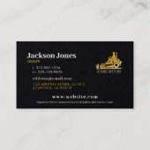 ブラックと金ゴールドの気に芝生とモウィングの名刺 名刺 (裏面)