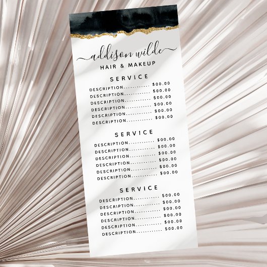 ブラックと金ゴールドの水色のラックカード ラックカード