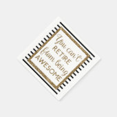 ブラックと金ゴールドの退職 スタンダードカクテルナプキン (角)