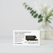 ブラックと金ゴールドの除去バン、除去会社 名刺 (スタンド正面)