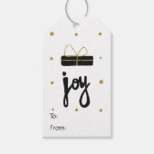ブラックと金ゴールドのJoyギフトは洗練された ギフトタグ (正面)