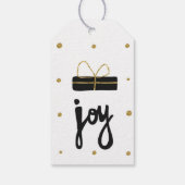 ブラックと金ゴールドのJoyギフトは洗練された ギフトタグ (裏面)