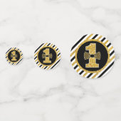 ブラックと金ゴールドのMr.OneDerfulテーブル紙吹雪 コンフェッティ (正面)