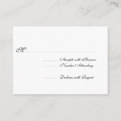 ブラックと金ゴールドのRSVPカード エンクロージャーカード (裏面)