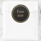 ブラックと金ゴールドエレガンステンプレート ラウンドシール (バッグ)