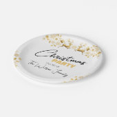 ブラックと金ゴールドエレガントのクリスマスパーティー ペーパープレート (アングル)