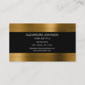 ブラックと金ゴールドエレガントの金属箔メイクアップアーティスト 名刺 (裏面)