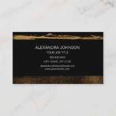 ブラックと金ゴールドエレガントの金属箔メイクアップアーティスト 名刺 (裏面)