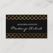 ブラックと金ゴールドエレガントフォイルのメイクアップアーティスト 名刺 (正面)