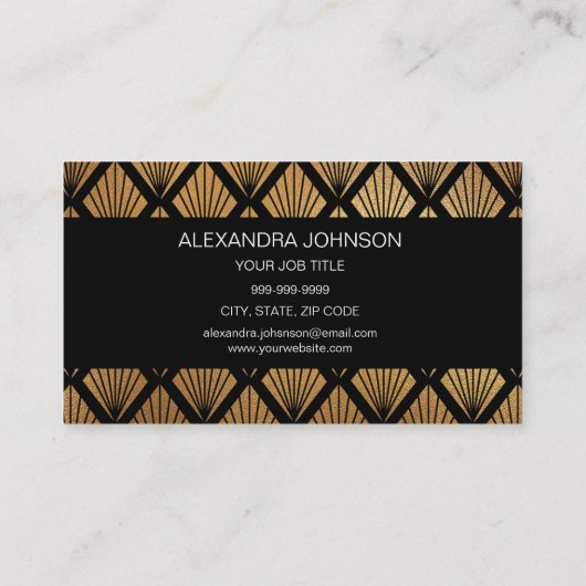 ブラックと金ゴールドエレガントフォイルのメイクアップアーティスト 名刺 (裏面)