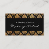 ブラックと金ゴールドエレガントフォイルのメイクアップアーティスト 名刺 (正面)