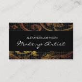 ブラックと金ゴールドエレガントフォイルのメイクアップアーティスト 名刺 (正面)