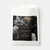 ブラックと金ゴールドエレガントフローラ結婚の皆様 フェイバーバッグ (正面)