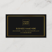 ブラックと金ゴールドエレガントミニマル独身の使用 予約カード (裏面)