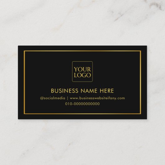 ブラックと金ゴールドエレガントミニマル独身の使用 予約カード (裏面)